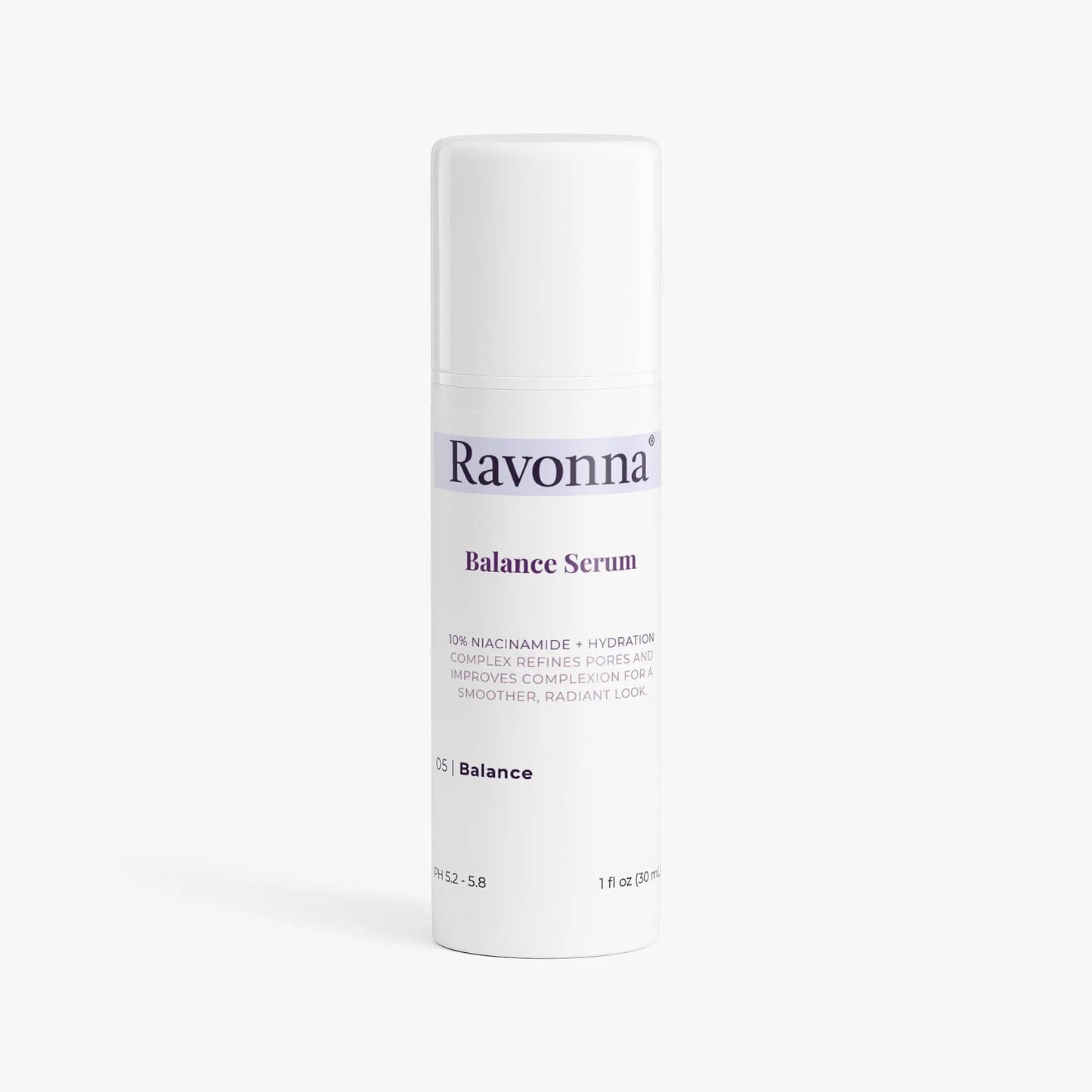 Balance Serum bottle with niacinamide and hydration complex – Ravonna