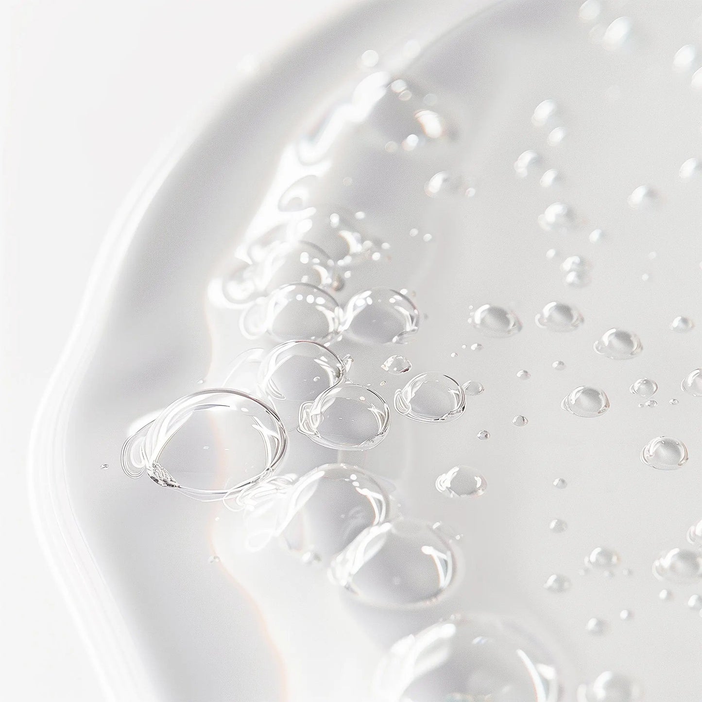 Close-up texture of Pore Perfecting Toner with clear gel and bubbles – Ravonna