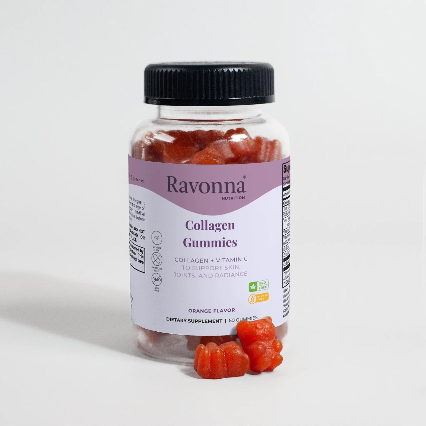 Glow Gummies bottle standing with gummies beside it – Ravonna